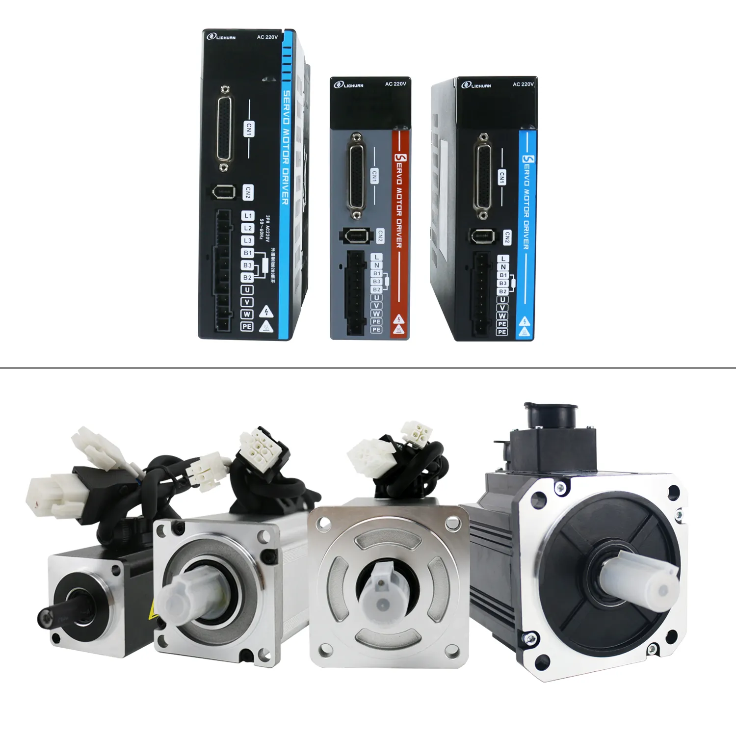 Lichuan A5 Series 200W 400W 600W 750W 1000W AC Servomotor con controlador 220V 3000RPM IP65 AC Servomotor Controller Driver Kit