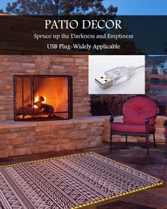 Buiten Geweven Omkeerbare Kampeermat Waterdicht Pp-Materiaal Led Verlicht Herbruikbaar Wasbaar Reistapijt Picknick Rv Dek Portiek - Product Image 2