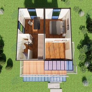 Casas Contenedor Prefabricadas de 40 pies, 3 Dormitorios, <span class=keywords><strong>Casa</strong></span> Prefabricada de Lujo, <span class=keywords><strong>Casa</strong></span> Contenedor Pequeña y Económica, <span class=keywords><strong>Casa</strong></span> Móvil Prefabricada con Diseño Personalizado - Product Image 2