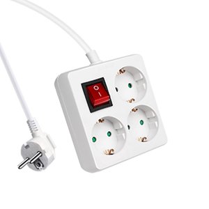 Cuadr 3 5 metri con interno 3 g1.5mm ~ Inter CJ20 Power Strip Extender con 3 prese AC per uso domestico o in ufficio - Product Image 1