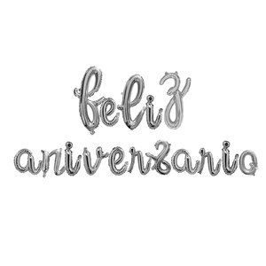 Al por mayor de la decoración del Partido de 16 pulgadas <span class=keywords><strong>letra</strong></span> <span class=keywords><strong>cursiva</strong></span> globos de Feliz Año Nuevo cumpleaños boda de Navidad - Product Image 3