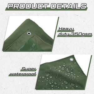 Bâche résistante à l'humidité, bords renforcés et antirouille, très résistante, 6x8 pieds, 12 oz (350 GSM), bâche en toile imperméable - Product Image 3