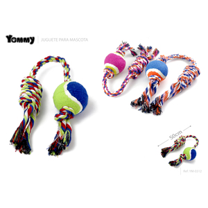 Giocattolo in Corda di Cotone Multicolore da 50CM per Piccoli Animali e Accessorio per Appassionati di Tennis - Product Image 1