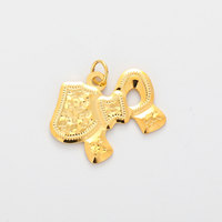 Pendentif Collier Poney en Cuivre Électroplaqué Écologique à Motif Craquelé CNC, Best-seller Transfrontalier, Style Xiaohongshu pour Femme