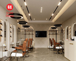 Aménagement de salon de coiffure de luxe avec miroir LED |   Design d'intérieur de salon de coiffure de haute qualité et mobilier de salon de beauté sur mesure - Product Image 3