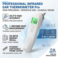 Thermomètre domestique thermomètre numérique sans contact pour bébé thermomètre infrarouge d'oreille avec alarme de fièvre