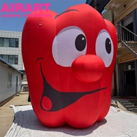 Décoration de campagne publicitaire Personnalisation de dessin animé de personnage de piment gonflable mignon pour l'affichage