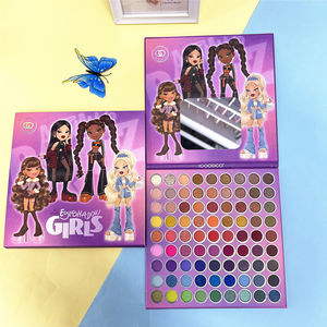 Patrón de chica de dibujos animados 81 colores nacarado mate brillo resaltar rubor multicolor paleta de sombras de ojos paleta de maquillaje sombra de ojos - Product Image 5