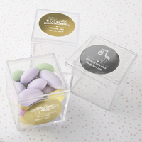 Boîte à bonbons en plastique personnalisée boîte carrée en acrylique faveur d'anniversaire cube de sucre alimentaire boîtes en verre plexi acrylique avec couvercles