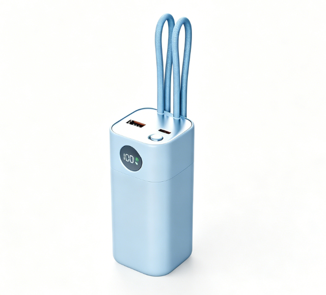 20000mAh 65W Fast Charging Power Bank with Built-in Cables, Portable External Battery for Laptop Phone