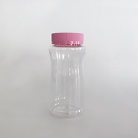 2021 Nouveau Design Réductions 400ml Bouteille PET transparente à large bouche avec couvercle rose