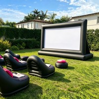 Écran publicitaire gonflable sur mesure de 14 pieds/16 pieds avec fermeture éclair pour événements, expositions et campagnes marketing