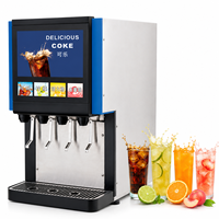 Distributeur de boissons gazeuses commercial OEM 4 robinets, machine automatique pour la préparation de cola, citron, orange, pêche, soda pour les magasins de proximité
