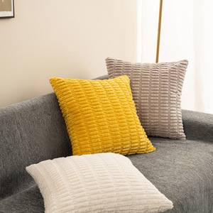 Corduroy Decorative Throw Pillow Covers 18x18 Inch Soft Boho Striped Pillow Covers Modern Farmhouse Home Decor for Sofa - Product Image 1