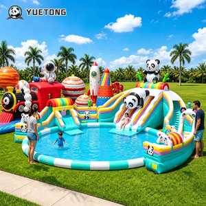 Yuetong Commercial Toboggan Gonflable <span class=keywords><strong>Aquatique</strong></span> Commercial Thème Train et Panda, Piscine et Structure Gonflable pour Enfants et Adultes, Idéal pour Fêtes de Jardin, Location et Vente en Gros - Product Image 1
