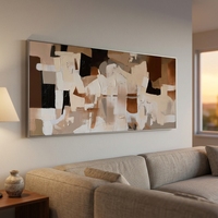Vente en gros, dropshipping, peinture à l'huile Art Déco faite à la main sur toile de coton 450 GSM, cadre, tailles et motifs personnalisés, usage domestique et commercial