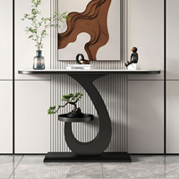 Table d'entrée moderne et luxueuse en métal, style crème, pour hôtel, maison d'hôtes, salon et hall d'entrée