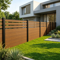 Clôture de luxe en composite bois-plastique (WPC) pour manoir, clôture d'intimité haut de gamme pour jardin extérieur, étanche, anti-UV, moderne pour cour arrière