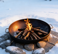 Brasero moderne en acier Corten rouillé avec pique-foyer, chauffage extérieur pour barbecue, 10000-50000 BTU, autoportant pour terrasse et jardin