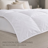 Couette matelassée en duvet d'oie blanche 95% Quatre Saisons, chaleur moyenne, écologique, douce, en coton soyeux, anti-déchirure, respirante, avec points de couture en boîte