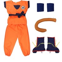 Costume de cosplay Dragon Goku, combinaison d'arts martiaux orange avec brassards bleus et rouges, tenue de carnaval d'Halloween