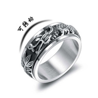 Bague pour hommes Européen Punk Coiling Dragon tournant Hop Plaqué or Bijoux de style chinois SA1040