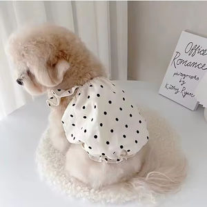 Falda de princesa para mascotas al por mayor del fabricante, ropa de verano para perros, falda fina con lunares, vestido para gatitos y cachorros - Product Image 2