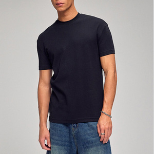 T-shirts basiques en coton pour hommes, coupe ajustée, personnalisables avec logo, manches courtes, col rond, vente en gros - Product Image 3