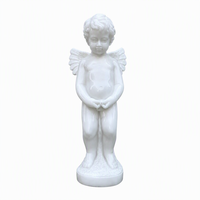 Statue d'ange chérubin en marbre blanc, sculpture classique pour jardin, villa, hôtel, église et décoration intérieure