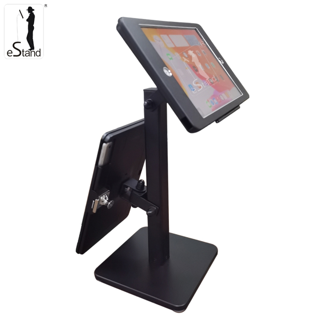 EStand 501R2 Double Heads Tablet Desk Stand Holder Anti Theft for iPad 7 8 9 Metal Bracket Adjustable