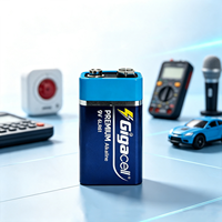 Baterai Alkaline Premium 9v Bentuk Kotak 6LR61 Ideal untuk Detektor Asap/CO, Alarm Kebakaran, Sensor Alarm
