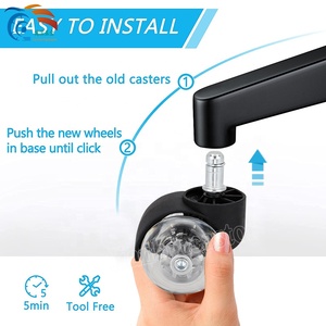 Chất lượng cao trong suốt PU Ghế văn phòng Caster bánh xe 3 inch trường phòng ngủ sử dụng khả năng chịu tải cao Thân bánh - Product Image 5