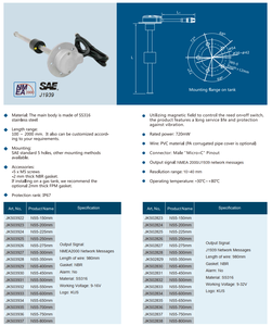 NMEA2000 Tekne Dizel <span class=keywords><strong>Tank</strong></span> Göndericisi Yakıt Seviye Sensörü Sıvı Seviye Sensörü KUS WEMA ABD Garmin için Yedek Parça - Product Image 3