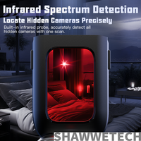 SHAWWETECH PD01 Détecteur portable RF et infrarouge, détecteur de caméra espion haute vitesse, scanner anti-espion