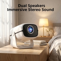 Projecteur LED portable, système intelligent Android, commande vocale AI, rotation, prise en charge du Wi-Fi, décodage 1080P, haut-parleurs intégrés, pour la maison et l'extérieur