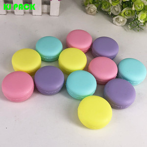 empty 10g Plastic macaron cake shape cream jar plastic colorful cream pots