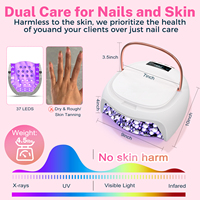 Lampe à ongles UV LED sans fil en plastique 80W, sécheuse à ongles portable, 4 minuteries, lampe de durcissement professionnelle pour manucure, salon à domicile
