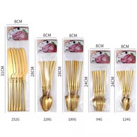 Offre spéciale, ensemble de couverts réutilisables multicolores en acier inoxydable de 6 pièces pour restaurant à domicile, ensemble de couverts à couteau, fourchette et cuillère