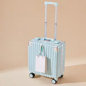 Beautiful Aluminum Frame Multi-function Carry On Luggage Mini USB Charging Port Suitcase Cabin Luggage Children's Luggage