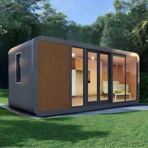 Maison-conteneur moderne rectangulaire pour hôtel, avec design intérieur pour séjour en plein air - Product Image 1