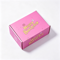 Boîte d'expédition en carton ondulé personnalisée avec logo rose imprimé, boîtes d'expédition pour vêtements, emballages pour vêtements, chaussures, accessoires, cadeaux, vente en gros