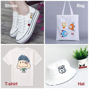 12 couleurs pointe Fine <span class=keywords><strong>Textile</strong></span> stylo Sublimation encre <span class=keywords><strong>marqueur</strong></span> de tissu Permanent pour bricolage T-shirt toile Art dessin - Product Image 4