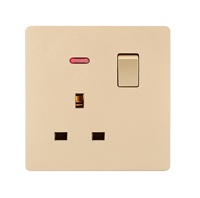 Prise murale universelle double pôle avec interrupteur lumineux 230V