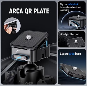 <span class=keywords><strong>NEEWER</strong></span> Plaque de déverrouillage rapide à fente Arca à quatre côtés Tête de boule panoramique à 360 ° Inclinaison de 180 ° <span class=keywords><strong>2</strong></span> <span class=keywords><strong>1</strong></span> Bouton de verrouillage amélioré Accessoires de caméra - Product Image 2
