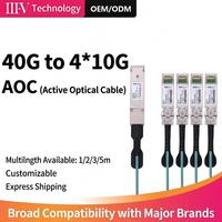 Kabel Optik Aktif Breakout 40G QSFP+ ke 4x10G SFP+ AOC untuk Interkoneksi Pusat Data Kepadatan Tinggi