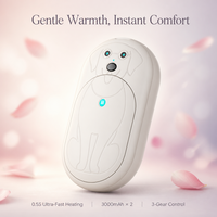 Chauffe-mains rechargeable en forme de chien mignon 2026, chauffe-poche électrique USB portable Kawaii avec lumière LED, cadeau d'hiver, Noël