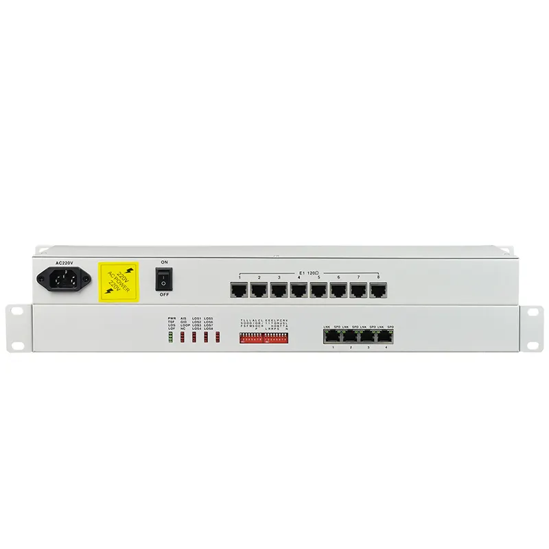 투명한 자료 8 E1 채널 4 이더네트 SNMP 전송 똑똑한 인터페이스 변환기