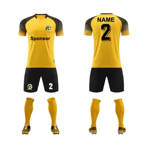 定制2024/25顶级足球服专业球队足球服黄色训练足球服