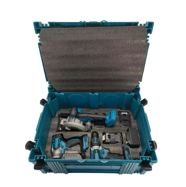 6-in-1 Woodworking Power Tools Set Cordless Circular Saw Brushless Impact Drill 26mm Rotary Hammer Torque Wrenches Jigsaw Box