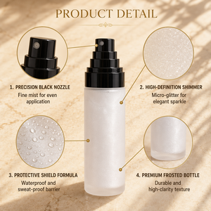 MLM Vegan <b>Waterproof</b> Makeup Setting Mist Spray 100ml Long Wear Shimmer Glitter Oil-Control Makeup Fixer for All Skin - Product Image 4